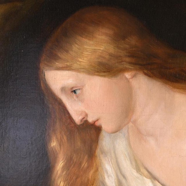 L. Louckx after van Dyck, Penitent Mary Magdalene, 1863, Oil Painting For Sale - Image 3 of 6