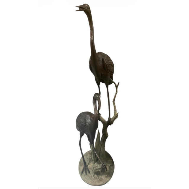 Bronze Heron Tiered Fountain Sculpture For Sale - Image 4 of 12