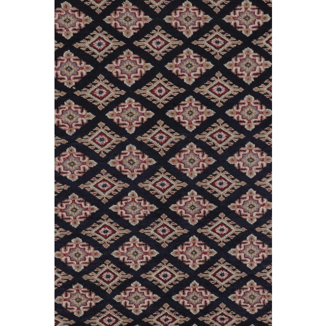 Vintage Bokhara Rug in Midnight Blue With Geometric Patterns - Rug & Kilim For Sale In New York - Image 6 of 8