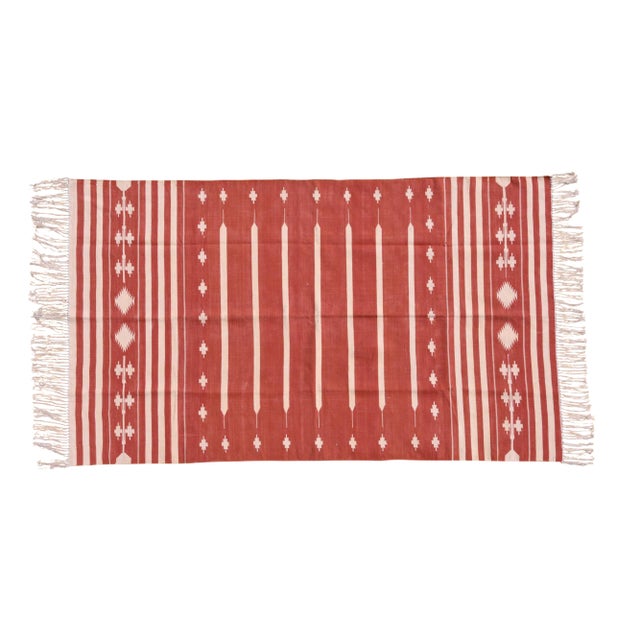 Marigold Rug, 4x6, Red & White For Sale