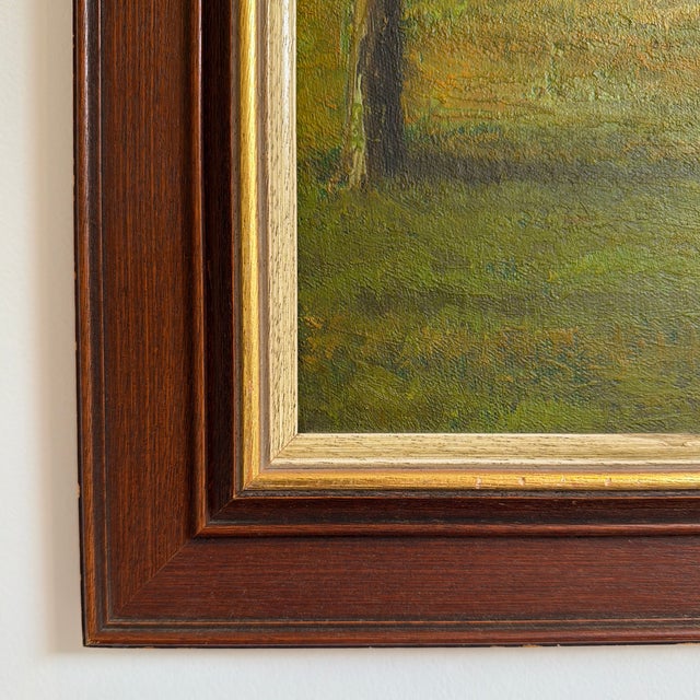 Danish Manor House, Framed Oil on Canvas For Sale - Image 4 of 11