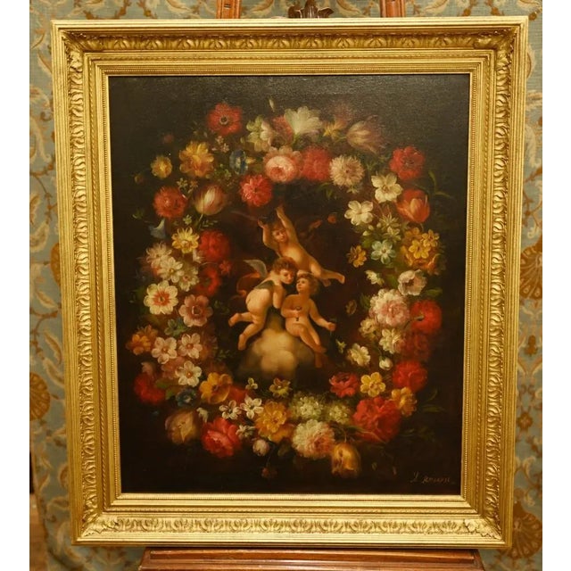Regency Artist, Putti Trio, Oil Painting, Framed For Sale - Image 10 of 10