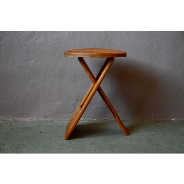 1960s Folding Stool in Pine by Roger Tallon for Sentou, 1970s For Sale - Image 5 of 8