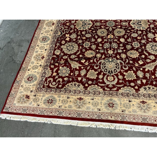Textile 9ft 2in X 11ft 10in Kashan Persian Wool Area Rug For Sale - Image 7 of 12