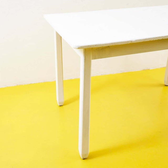White Table in Wood For Sale - Image 3 of 7