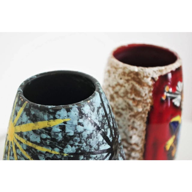 Colorful pots san marino effect washes ceramic 50s the vessels of the two measures are: h25,5 x d9 h27 x d14