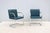 Fabulous pair of Brno tubular chairs in colonial blue leather. An icon of Modernist classic heavily rooted in the Bauhaus...