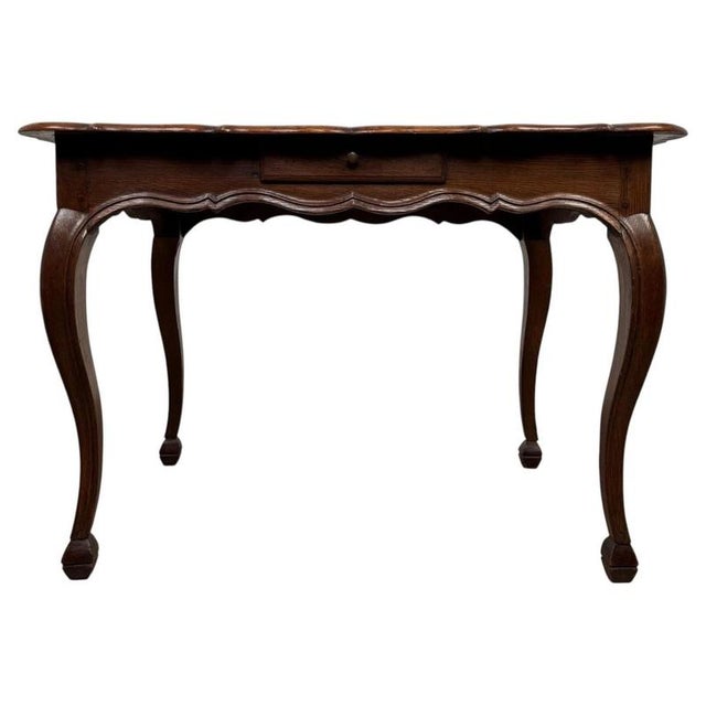 Antique French Oak Writing Table, 1900s For Sale - Image 12 of 12