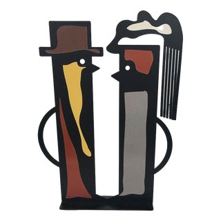 Black Painted Metal Sculpture by Riccardo Dalisi, Italy, 1980s For Sale