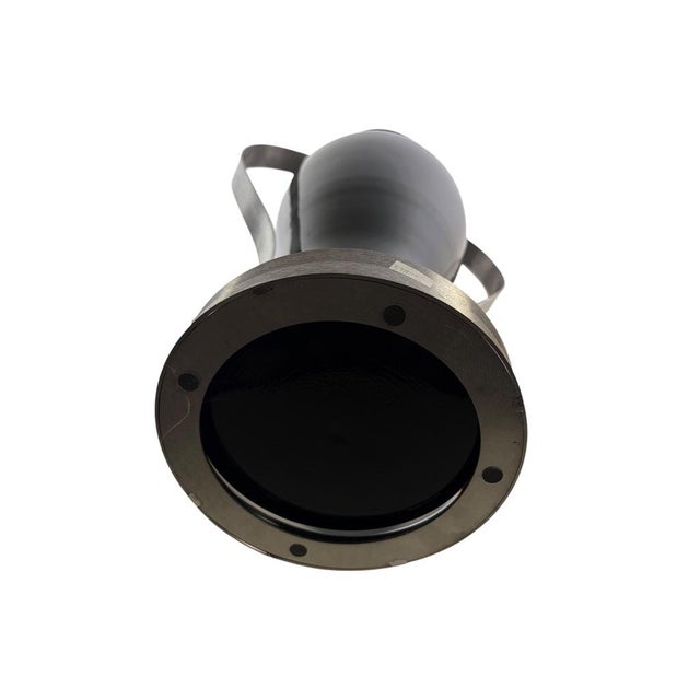 Black Italian Black Glass and Stainless Steel Vases - A Pair For Sale - Image 8 of 8