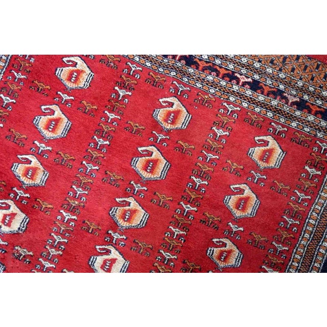 Textile 1960s Handmade Vintage Uzbek Bukhara Rug For Sale - Image 7 of 12