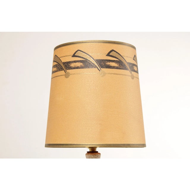 Mid Century Modern Ceramic Table Lamp with Drum Shade For Sale In Philadelphia - Image 6 of 13