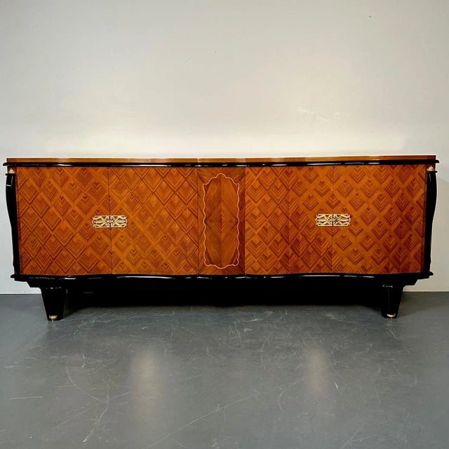 French Art Deco Marquetry Sideboard, Buffet, Rosewood, Walnut, Marquetry, Palatial For Sale - Image 13 of 13