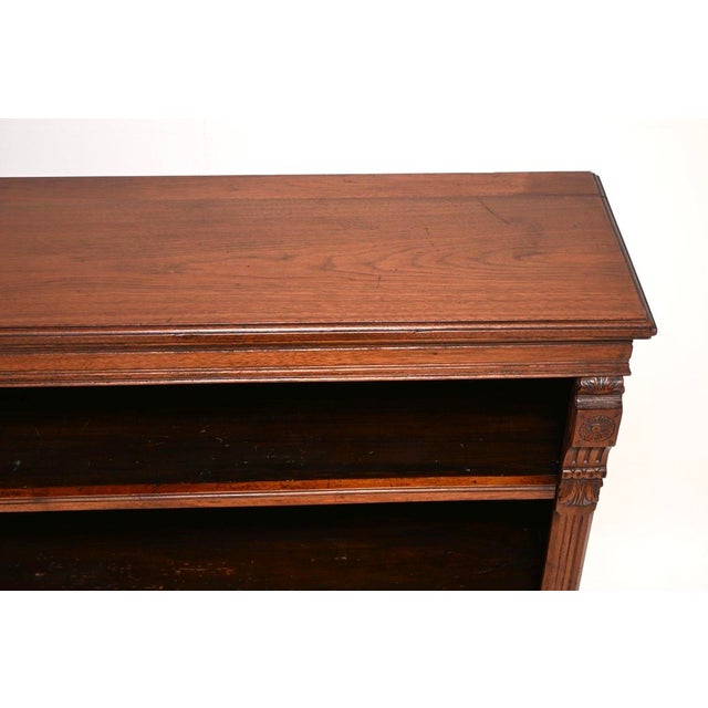 Antique Victorian Walnut Open Bookcase, 1870s For Sale - Image 6 of 11