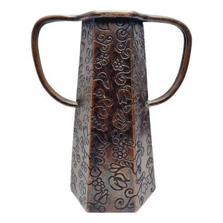 Art Deco Style Brass Vase with Handles, 1920s For Sale
