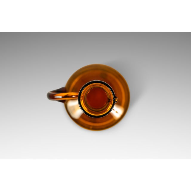 Mid-Century Modern Abstract Studio Craft Amber Blown Glass Pitcher / Bottle / Bud Vase / Vessel, Usa, C. 1970s For Sale In Orlando - Image 6 of 12