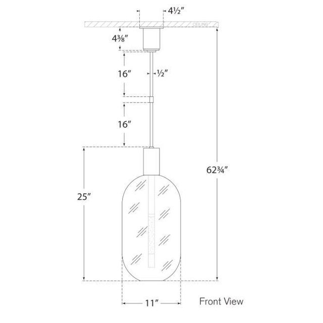 Visual Comfort Kelly Wearstler for Visual Comfort Signature Nye Tall Pendant in Bronze with Clear Glass For Sale - Image 4 of 4