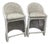 Pair of Vintage Retro Wicker Upholstered Bar Stools For Sale