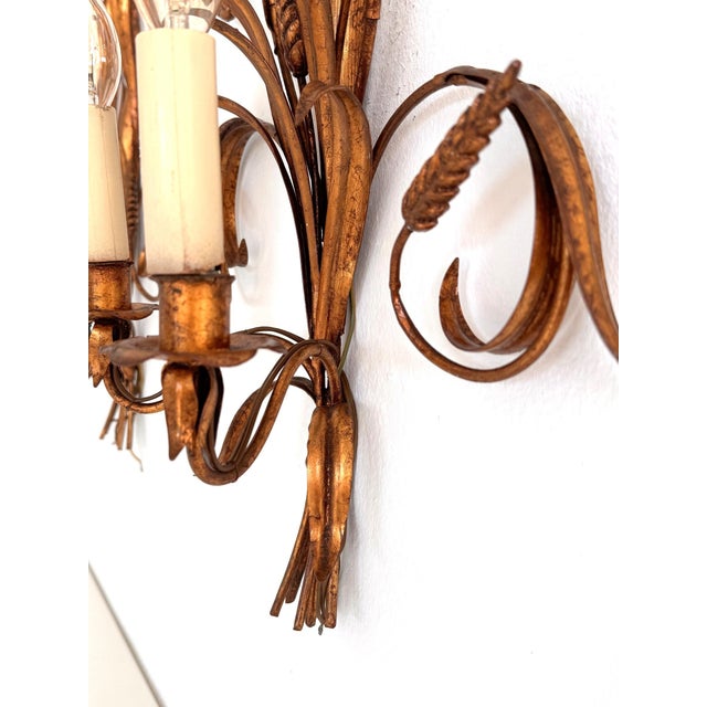 Gold Hollywood Regency Sconces in Gilt Metal by Hans Kögl, 1960, Set of 2 For Sale - Image 8 of 14