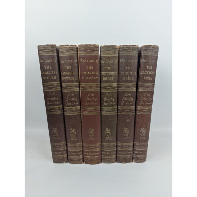 1946 Erle Stanley Gardner Brown & Gold Gilt Mystery Books, Set of 6 For Sale - Image 9 of 9