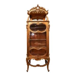 19th C. French Gilt Carved Vitrine Gold Leaf