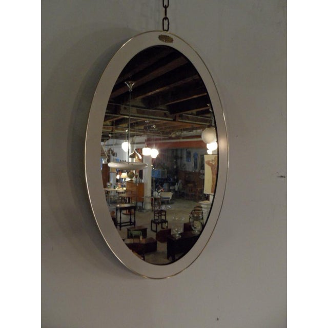 1950s Vintage White Oval Mirror, 1950s For Sale - Image 5 of 11