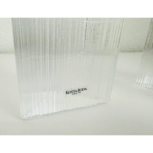 Anna Ehrner Vintage Kosta Boda Ice Block Candle Holders, Set of 2 For Sale - Image 4 of 8