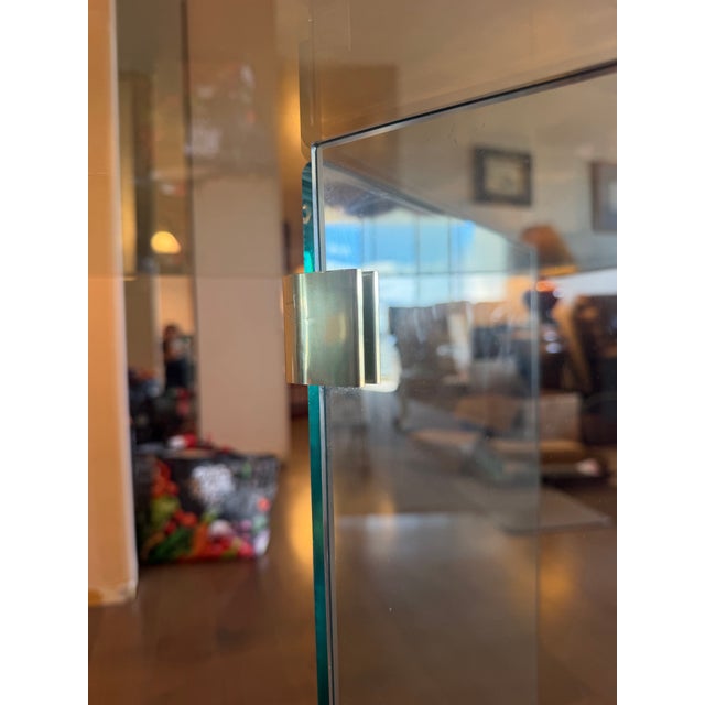 1980s Vintage 1980s Attributed to Leon Rosen for Pace Rectangular Glass Dining Table With Brass For Sale - Image 5 of 10