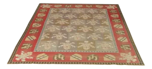 Small English Needlepoint Rug, 1870s