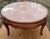 1950s 1954 Round Fruitwood Coffee Table With Inset Pink Italian Marble Top For Sale - Image 5 of 10