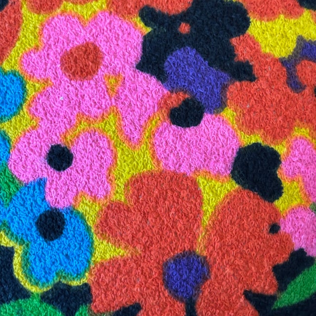 Mushroom Ottoman in Colorful Floral Mid Century Vintage Fabric For Sale - Image 15 of 15