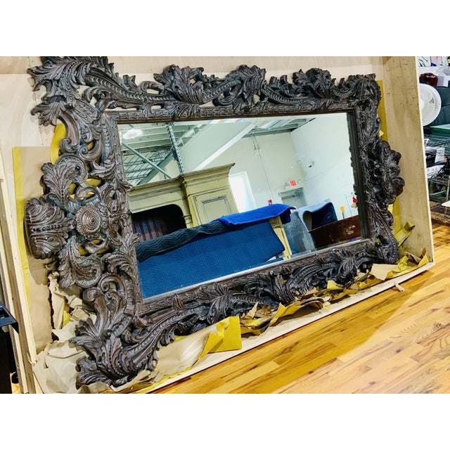 Vintage Monumental Rococò Style Rectangular Wall Mirror For Sale In New York - Image 6 of 18