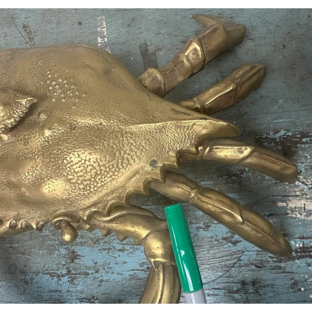 Late 20th Century Vintage Extra Large Brass Crab Figure Box, With Baby Crab on Back For Sale - Image 10 of 11