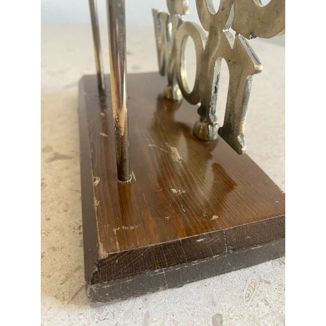 1970s Whimsical 1970s "Do It Now" Brass Desk Letter Holder For Sale - Image 5 of 11