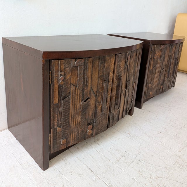 Mid-Century Brutalist Pueblo Cabinets, Usa, 1970s, Set of 2 For Sale - Image 12 of 14