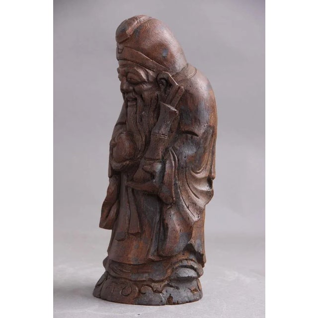 1960s Chinese Religious Figure in Light Wood, 1960s For Sale - Image 5 of 7