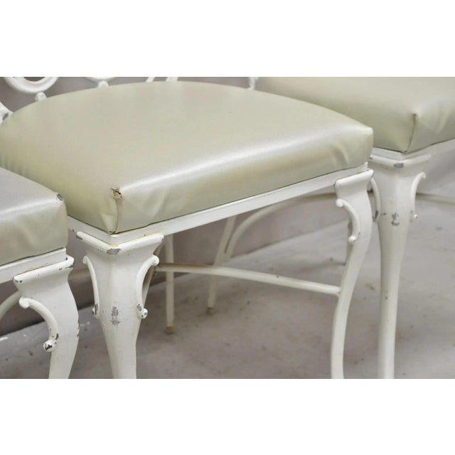 Mid 20th Century Vintage Art Nouveau Style Cast Aluminum Sunroom Patio Dining Chairs - Set of 3 For Sale - Image 5 of 12