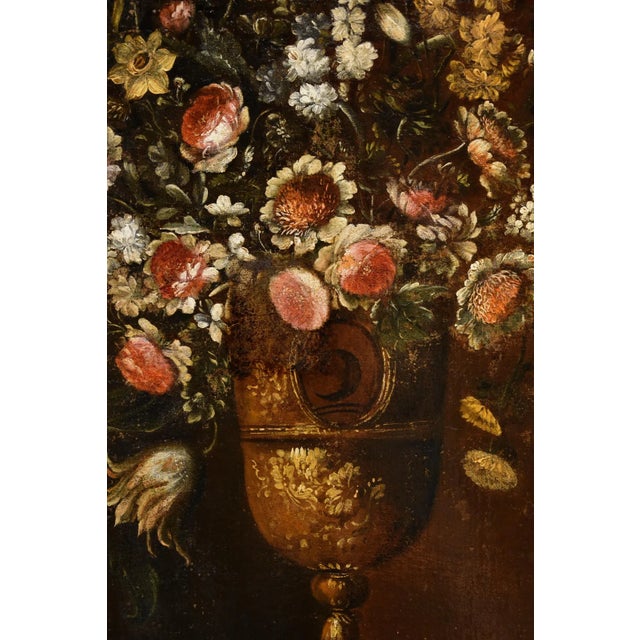 Andrea Scacciati, Flowers Still Life, 1680, Oil on Canvas, Framed For Sale - Image 12 of 18