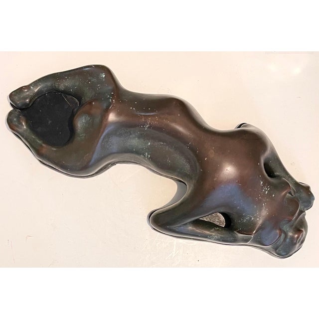 Wood Colin Webster Watson, Large Bronze Modernist Biomorphic Sculpture Sleeping Dog Colin Webster Watson, 1973 For Sale - Image 7 of 18
