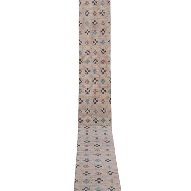 Mid-Century Modern 1960s Vintage Turkish Extra-Long Hallway Runner 1'10'' X 19'2'' For Sale - Image 3 of 10