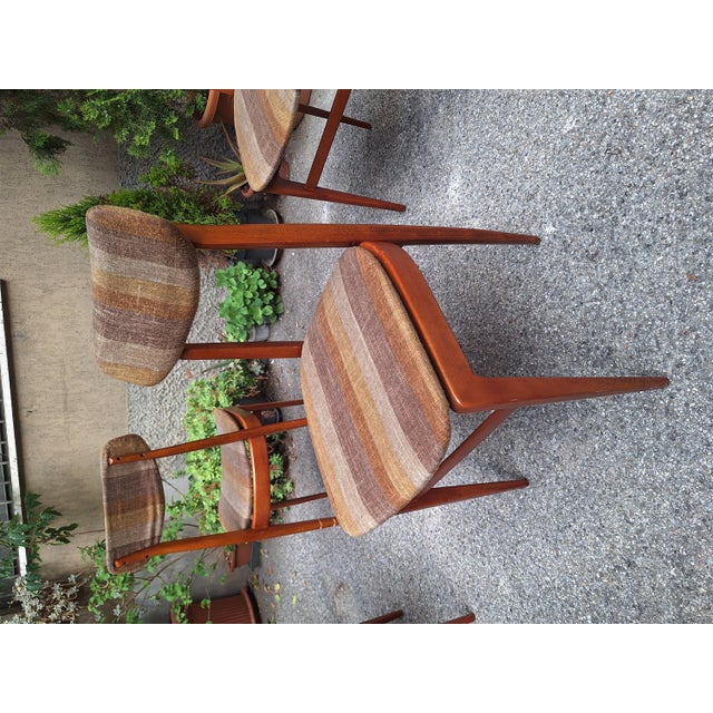 1960s Chairs with Teak Frame and Padded Seat, 1960s, Set of 6 For Sale - Image 5 of 12