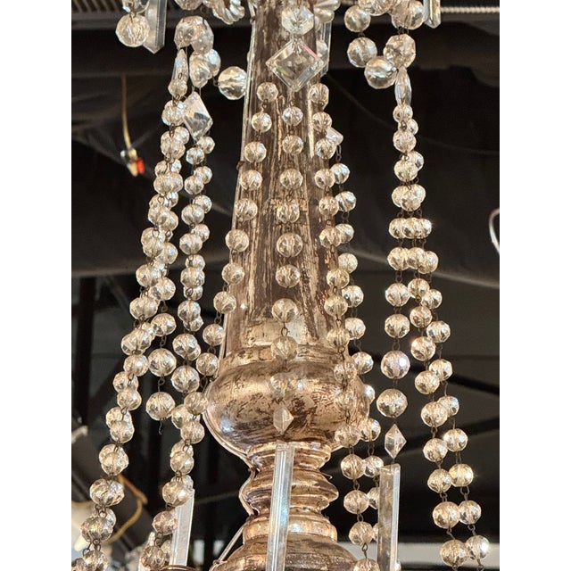 19th Century 19th C. Italian Silverleaf Wood and Crystal Chandeliers For Sale - Image 5 of 12
