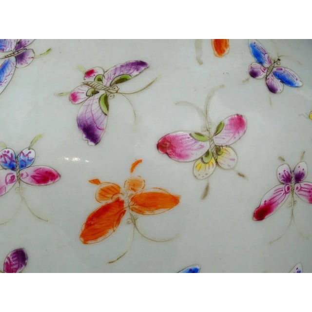 Chinese Famille Rose Butterflies Porcelain Vases For Sale - Image 9 of 9