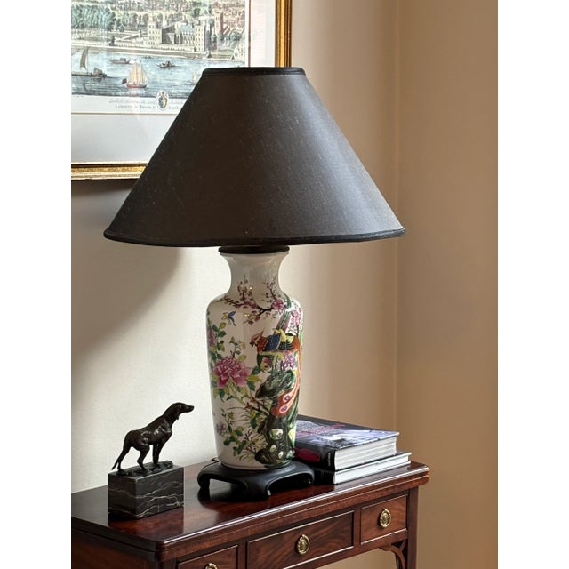Mid-20th Century Hand Painted Chinese Porcelain Table Lamps — A Pair For Sale - Image 18 of 18