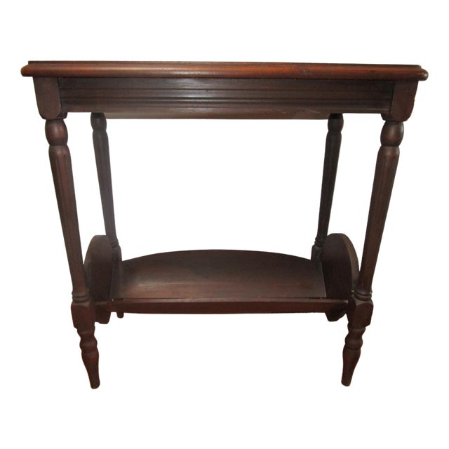 1930s Colonial Revival Style Turned and Veneered Occasional Bookshelf Table For Sale