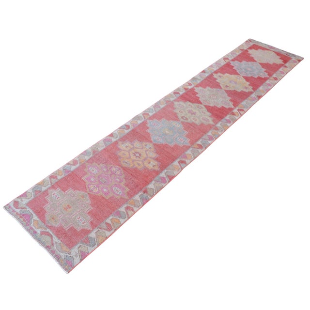 1970s Vintage Turkish Hand-Knotted Runner Rug, Hallway Rug, Kitchen Decor - 2′6″ × 11′5″ For Sale - Image 9 of 15