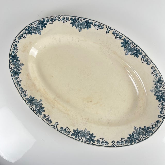 Oval Dish with Tunis Pattern by Longwy, 1890s For Sale - Image 10 of 14