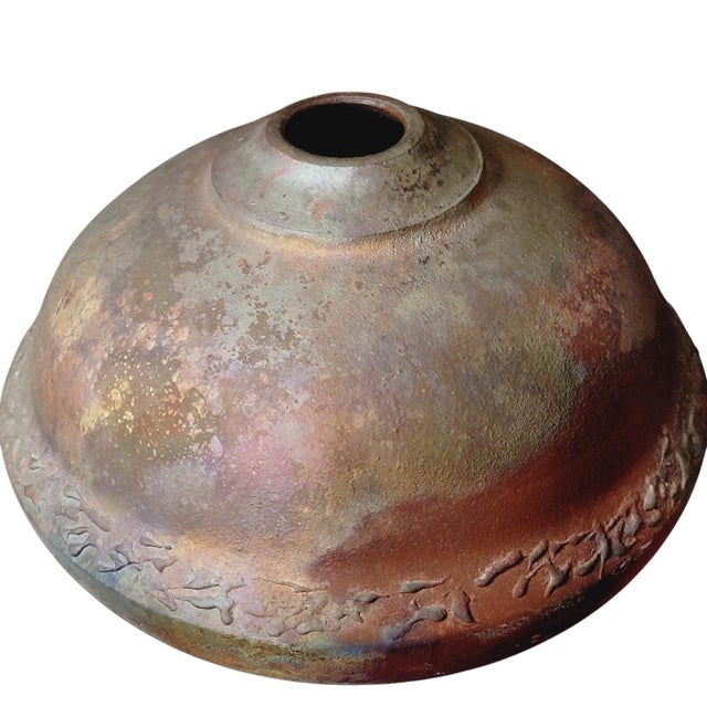 This handcrafted Japanese Raku Pottery vase is a stunning piece of art created by George M Blackman. This signed piece...