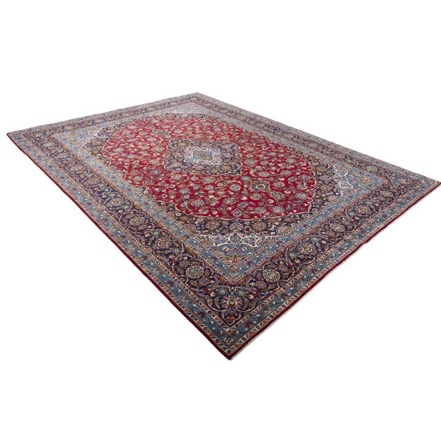 Mid-Century Modern Hand-Knotted Oriental Rug in Red For Sale - Image 3 of 12