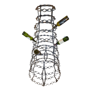 Monumental French Vineyard Industrial Metal Wine Bottle Drying Rack Tree